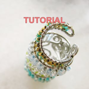 WIRE JEWELRY Tutorial - Adjustable Wire Wrapped Ring (Seed Beads) PDF