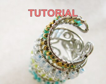 WIRE JEWELRY Tutorial - Adjustable Wire Wrapped Ring (Seed Beads) PDF