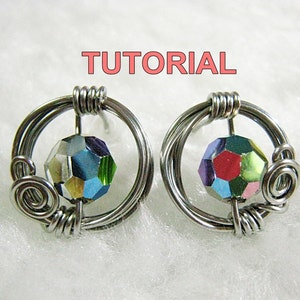 WIRE JEWELRY TUTORIAL Sparkly 'O' Studs Athena's Shield Earrings image 1