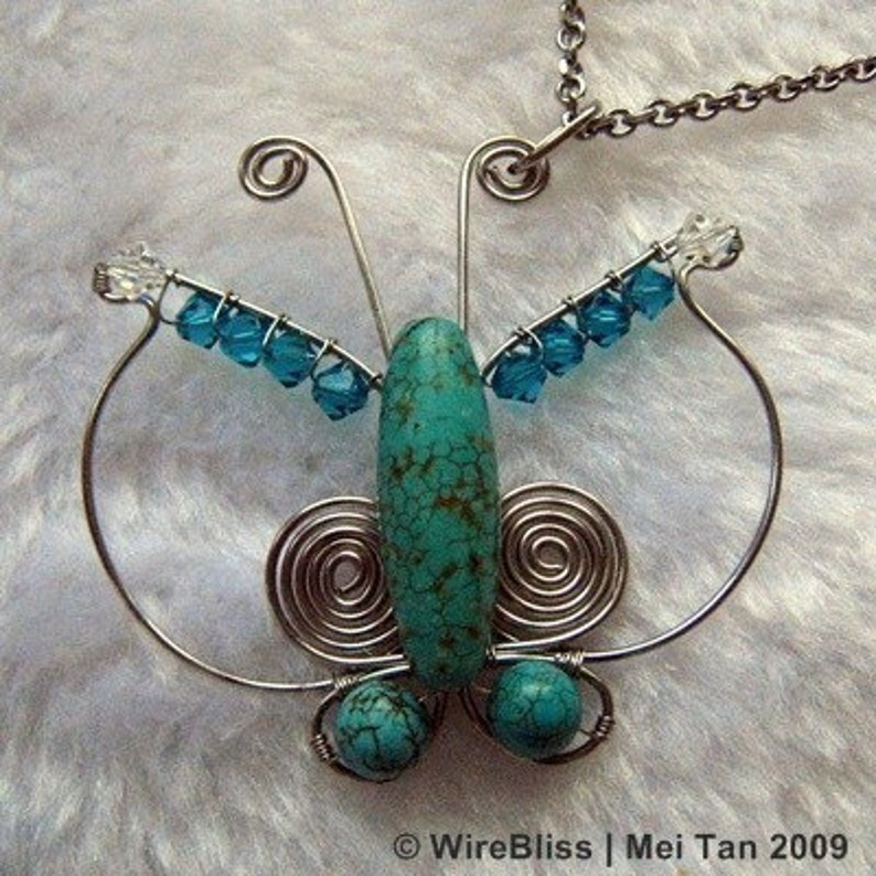 WIRE JEWELRY TUTORIAL Wire Wrapped Butterfly Pendant image 3