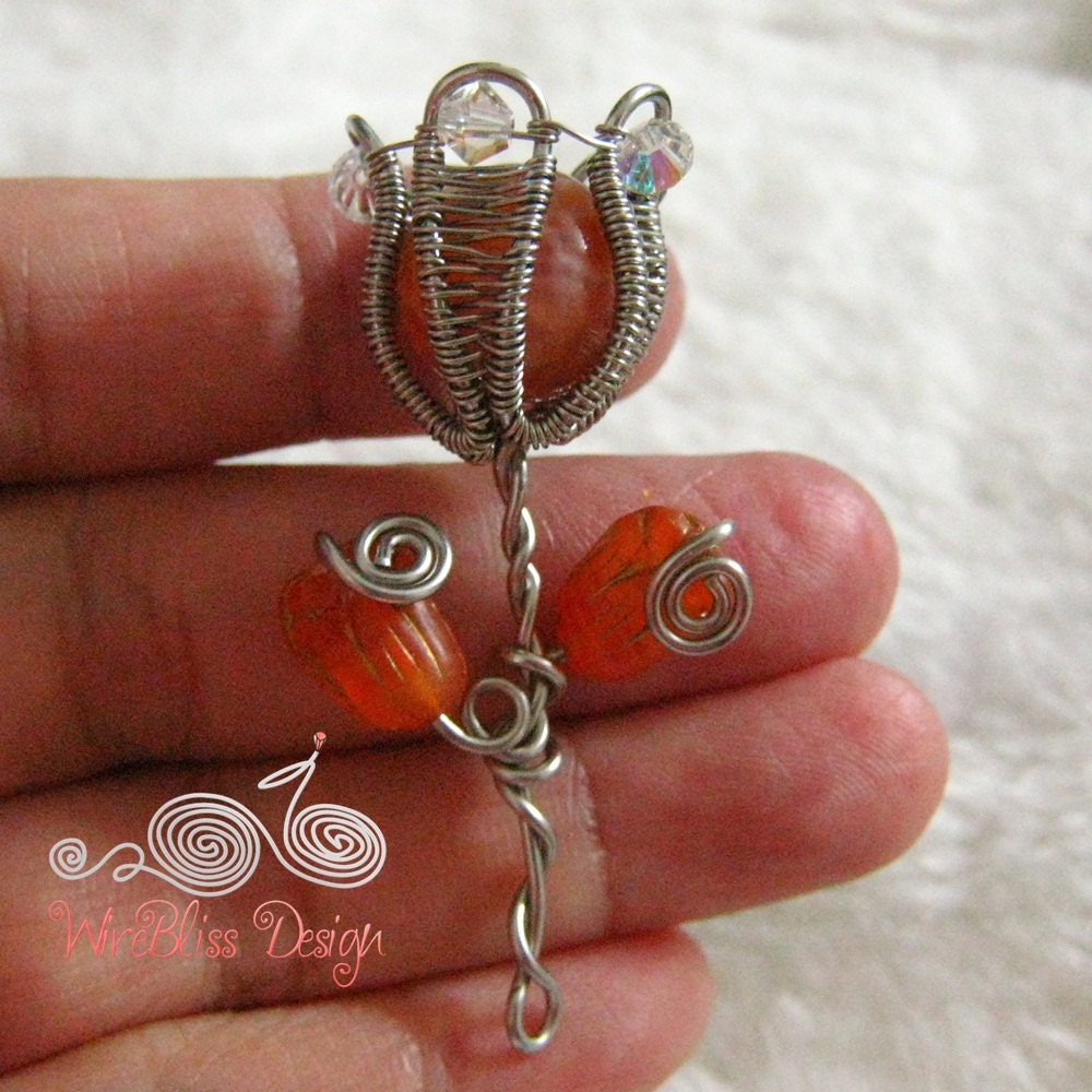 Wire Jewelry Tutorial Wire Wrapped Tulip Pendant Etsy