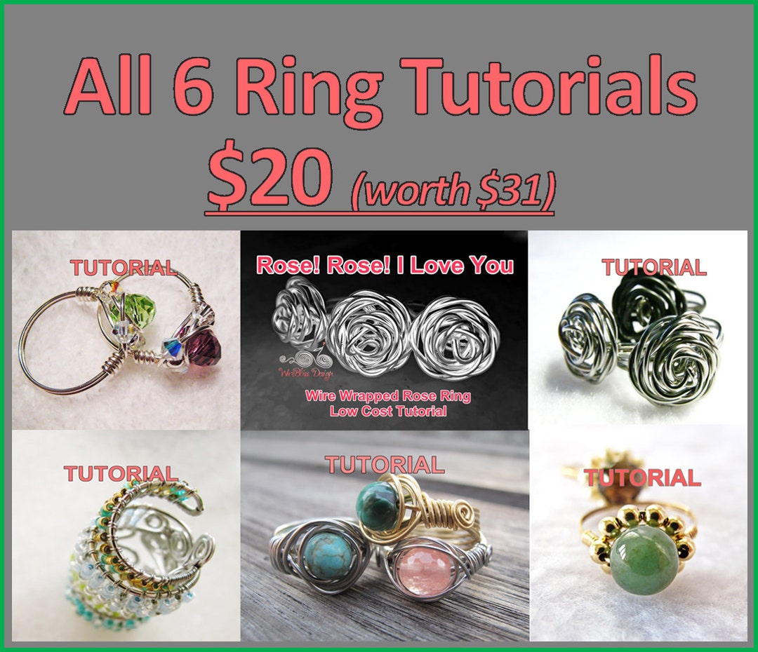 WIRE JEWELRY TUTORIAL Ring Tutorials (6) Package