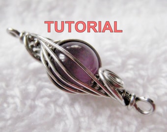 WIRE JEWELRY Tutorial - Caged Herringbone Woven Bead with FREE Two Tone Herringbone Woven Ring