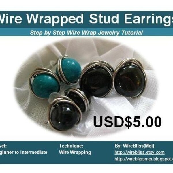 TUTORIAL- Wire Wrap Stud Earrings, Simple Yet Elegant