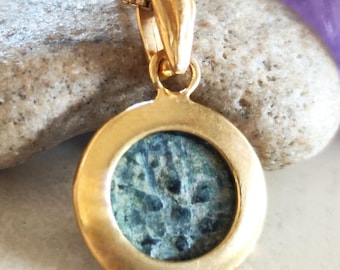 Antike Witwenmilbe Münzanhänger: 18K Vergoldetes Sterling Silber, Bibel Geschenk