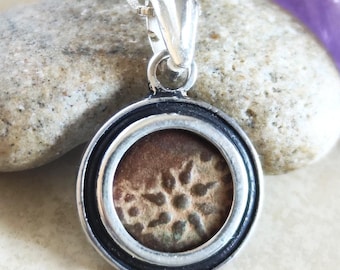 Antique Widow's Mite Coin Necklace: Sterling Silver Hasmonean