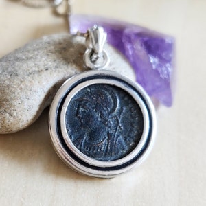 Roman Constantine the Great ancient Coin Medallion, Christian Men Necklace, Christmas Gift Idea
