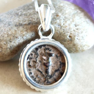 King Herod The Great Antique Coin Silver Pendant, Jesus Time Coin Medallion, Jewish Roman Cornucopia Coin