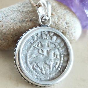 Authentic Medieval Silver Coin necklace, Horse Lion Crusader Jewelry, Christian Knights Cross Pendant