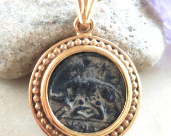 Romulus & Remus Wolf Coin Necklace: Ancient Roman Mythology Medallion