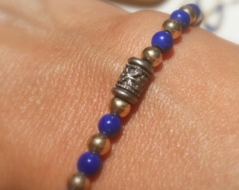Lapis Lazuli bracelet, beaded bracelet, silver gold fill and blue gemstone bracelet, December birthstone bracelet, lapis lazuli jewelry