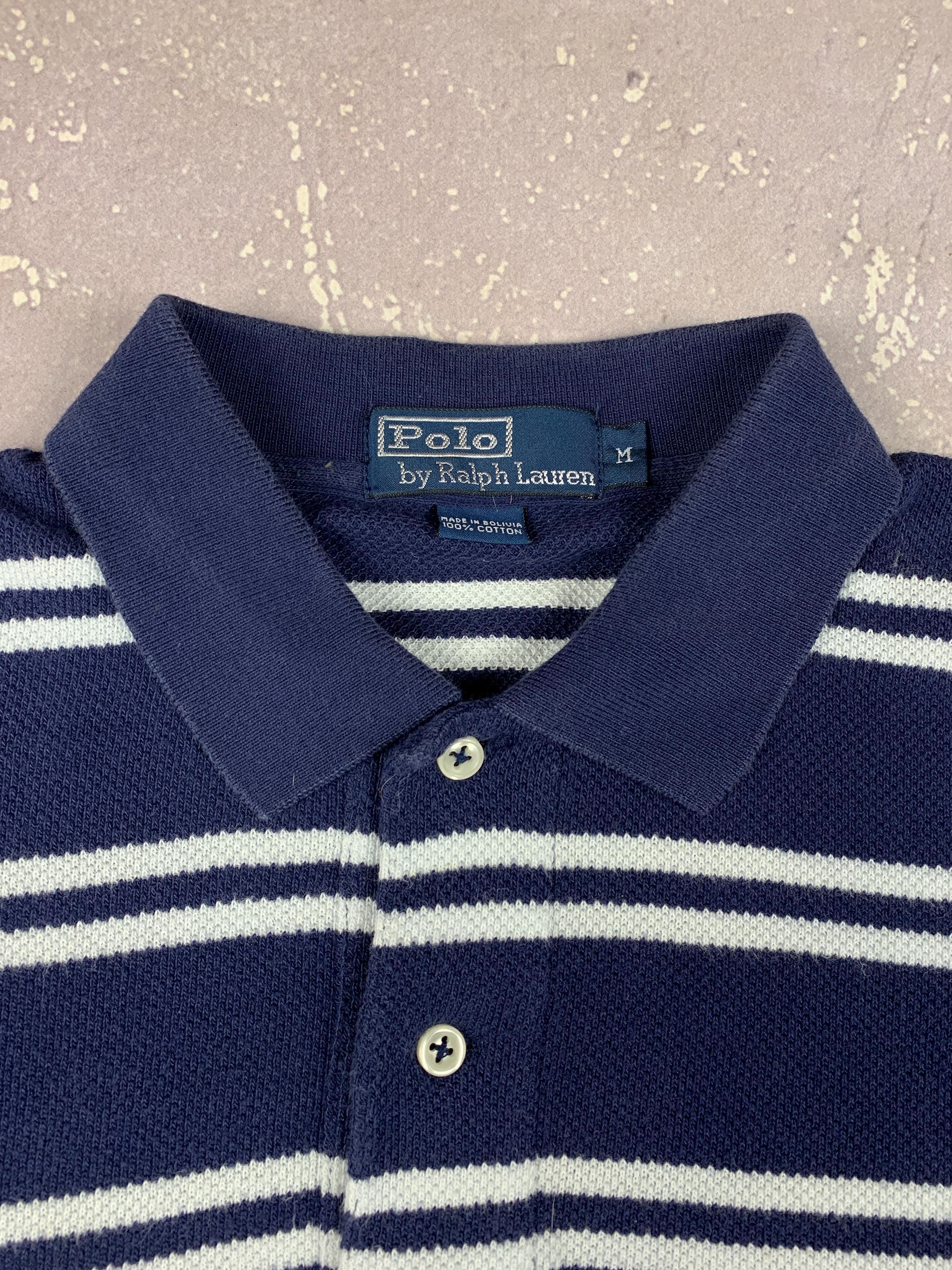 RARE Vintage 90s Polo Ralph Lauren Cotton Knit Chainmail Polo