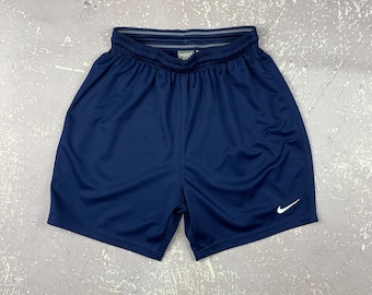 Vintage Y2K Nike Dri Fit Swoosh Soccer Jersey Shorts Hombres S Azul Marino