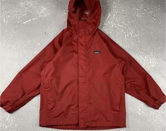 Vintage Patagonia Waterproof Rain Jacket Kids Youth M 10 Years Red