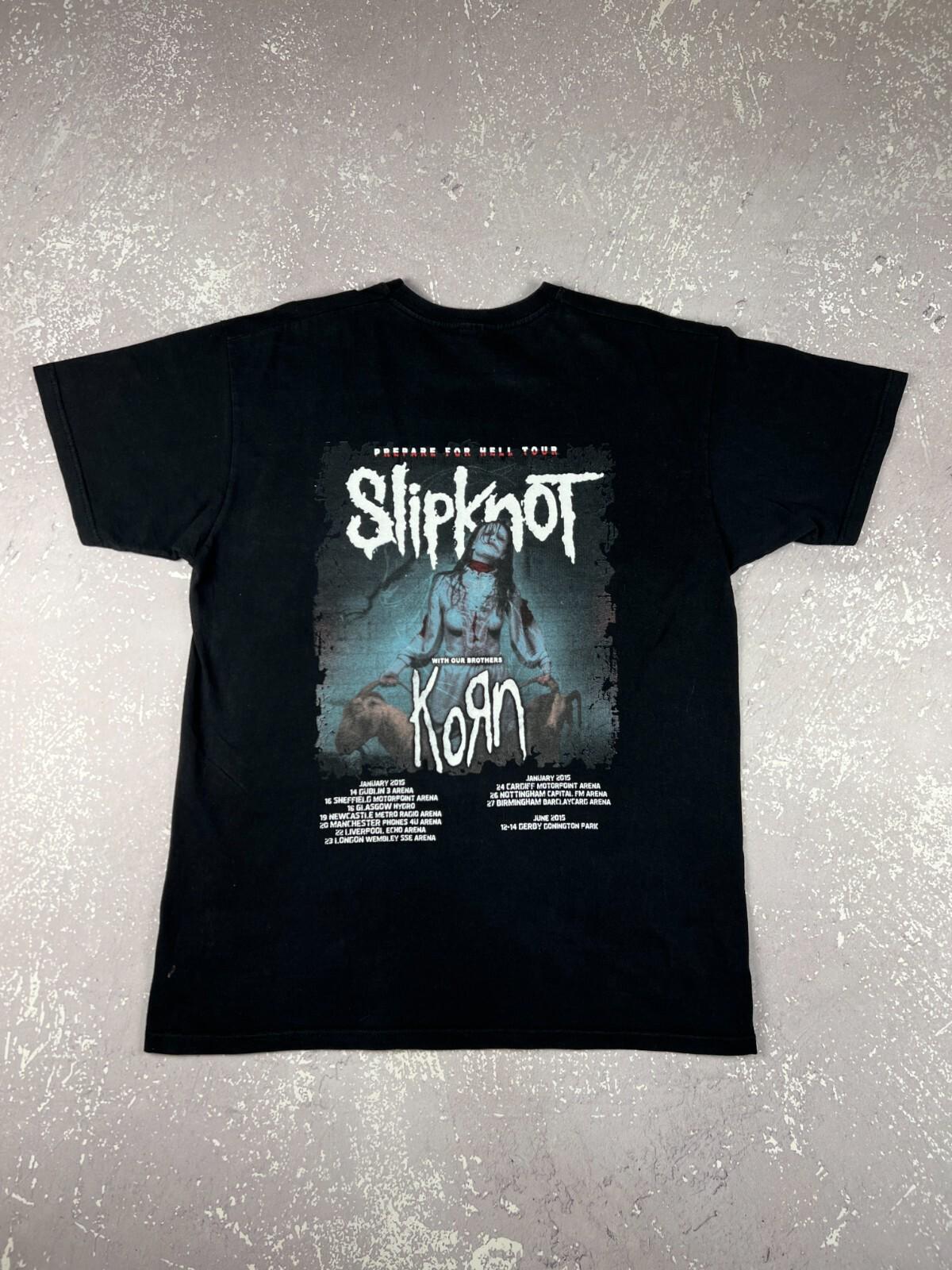 Slipknot Korn 2015 Tour 5: the Gray Chapter Black T Shirt Mens 