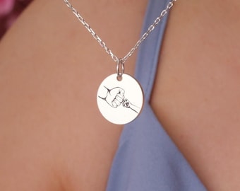 Personalized Paw Print Necklace: Sterling Silver Pet Memorial Gift