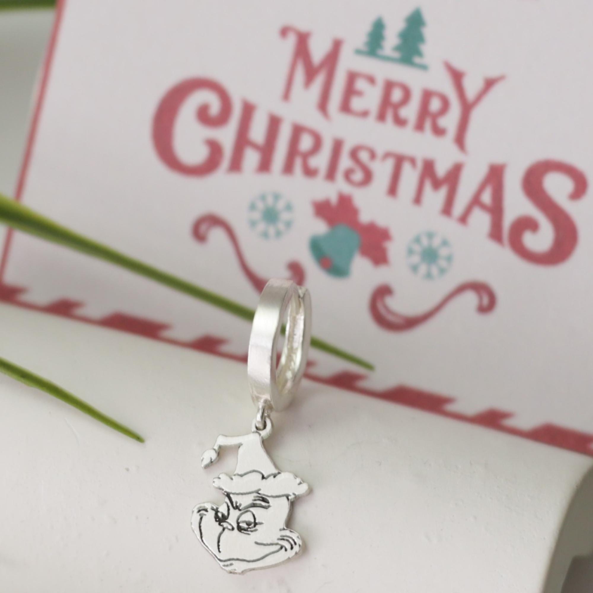 Boucles D'Oreilles Classiques De Noël Grinch, Boucles D'Oreilles