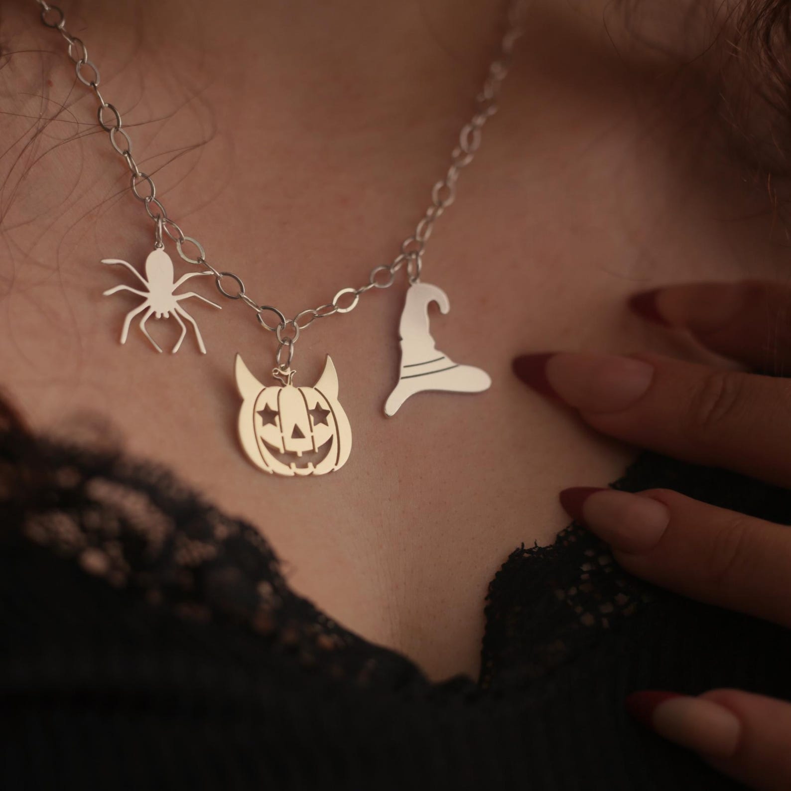 KKJOY Halloween Necklace – Stainless Steel Pendant, Party Jewelry For Women & Men