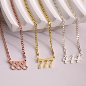 Sterling Silver Angel Number Necklace: Lucky Number Jewelry