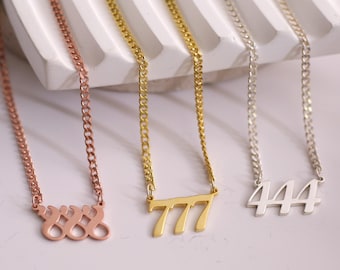 Sterling Silver Angel Number Necklace: Lucky Number Jewelry