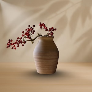 Vintage Japanese Ceramic Vase: Rustic Wabi Sabi Home Decor
