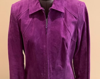 Yvonne Marie Vintage Purple Leather Jacket (size 6)
