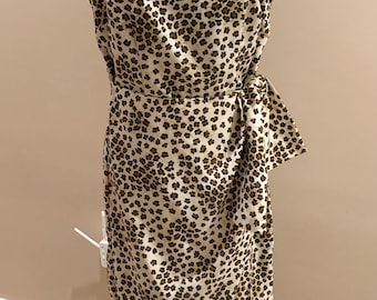 Vintage Sag Harbor Sleeveless Leopard Print Wrap Dress, size 10 Petite