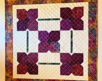 Quilted Batik Floral Wall Hanging