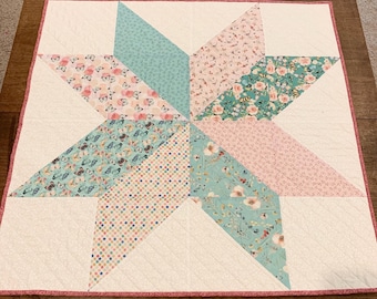Pastel Star Quilted Wall Hanging