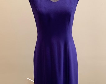 Vintage Destinee Sleeveless Purple Sheath Dress (Size 6)