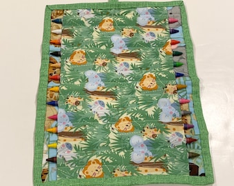 Zoo Animals Fabric Crayon Holder (24 count)