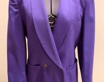 Vintage Liz Claiborne Collection Purple Wool Jacket, Size 6