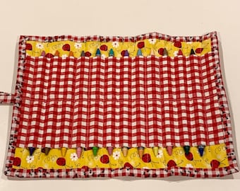 Red and Yellow Lady Bug Fabric Crayon Holder (24 count)