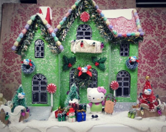 Reserved HUGE Hello Kitty LIGHT UP Holiday Dollhouse Christmas Etsy