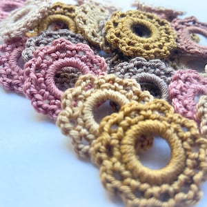 Flowerlike Crochet Circles--Set of 48