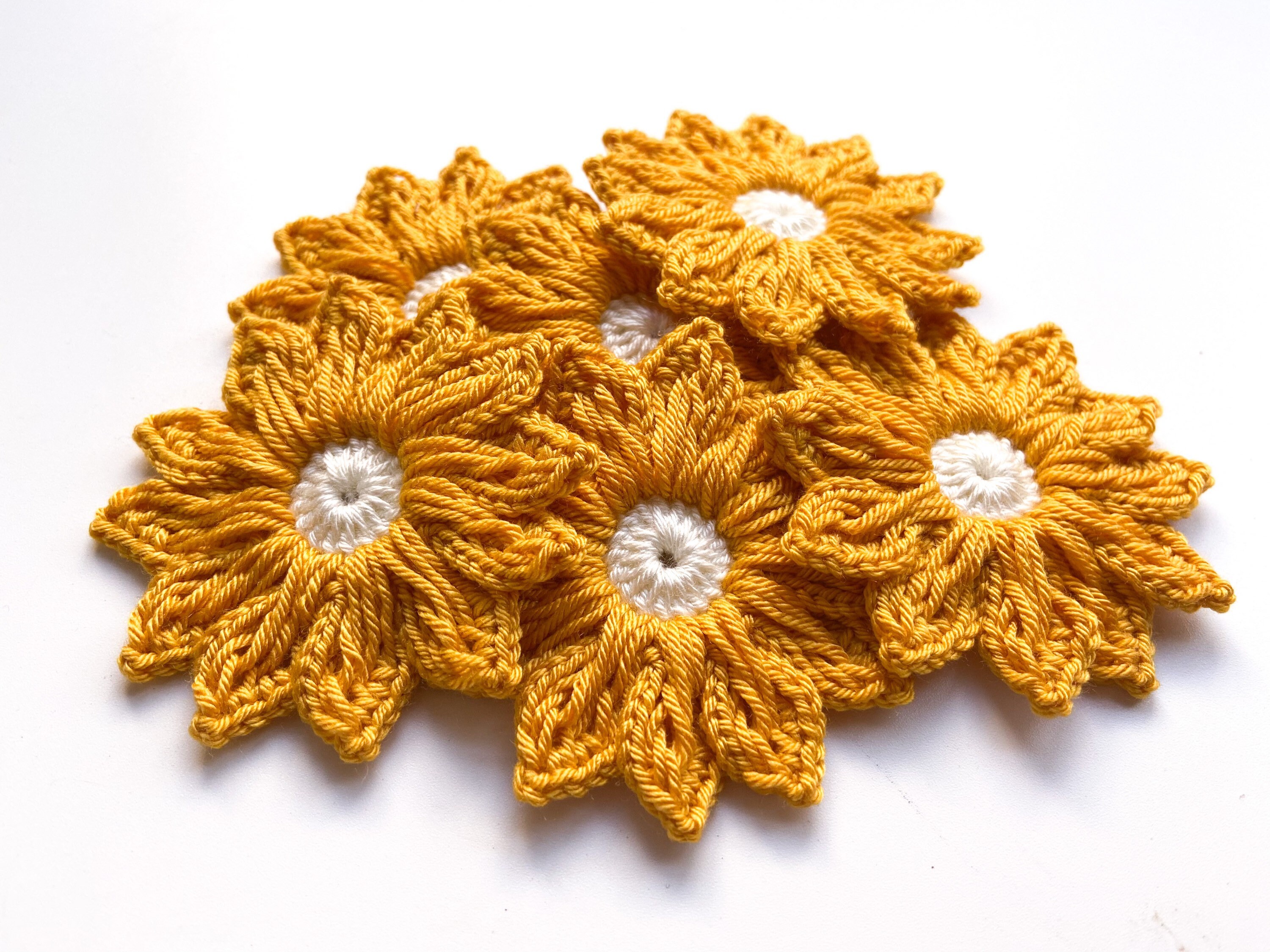 Daisy Crochet Flower Set of 12 Crochet Flower Applique Etsy