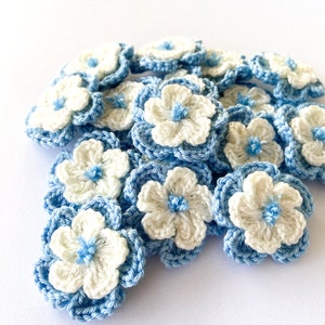 Crochet Flower Set of 16 Flowers Flower Applique, Scrapbooking, Trim, Embellishment, Motif and Patches Set image 6
