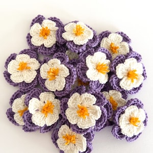 Crochet Flower Set of 16  Flowers  -- Flower Applique, Scrapbooking, Trim, Embellishment, Motif and Patches Set