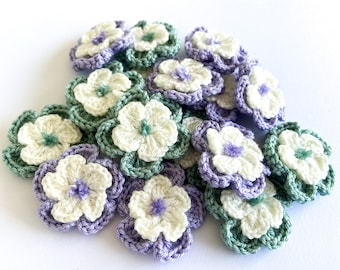16 Häkelblumen Applikationen: Bunte Verzierungen