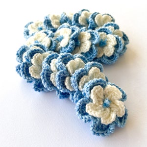 Crochet Flower Set of 16 Flowers Flower Applique, Scrapbooking, Trim, Embellishment, Motif and Patches Set image 4