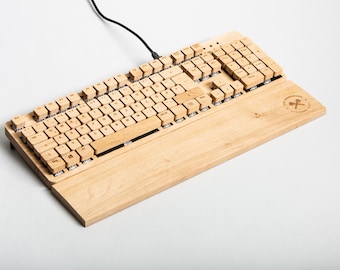 Oak keyboard, Noble Oak 100, wooden keyboard, oak wood, ergonomic keyboard, office decoration, mechanical wooden keyboard, wood keyboard