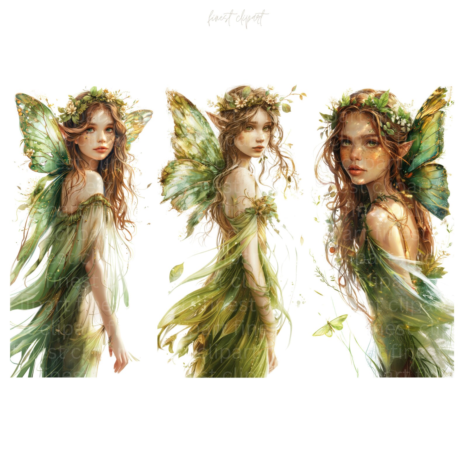 14 Watercolor Forest Fairy Clipart, PNG Files, Fairy Illustration ...