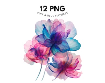 Wee Blue Coo Grußkarte „Abstrakte Frühlingsblume“ – Aquarell-Design, 17,5x12,5 Cm, Auf 280 G/m² Karton, Mit Braunem Umschlag