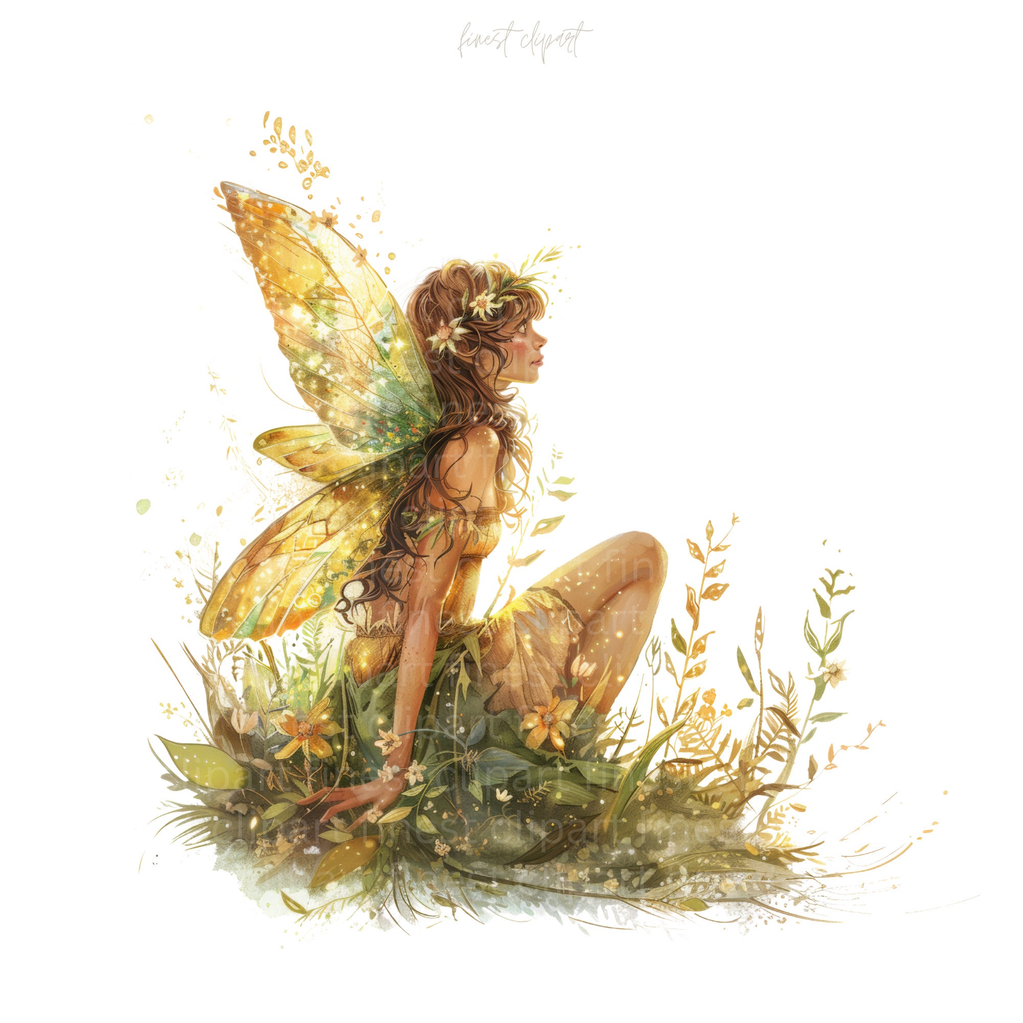 14 Watercolor Forest Fairy Clipart, PNG Files, Fairy Illustration ...