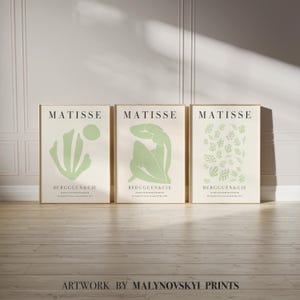 3er Set Prints Matisse Prints Matisse Poster Grün Pastell Prints Gallery Wall Prints Galeriewand Set Matisse Print Set 3-teilig Wandkunst