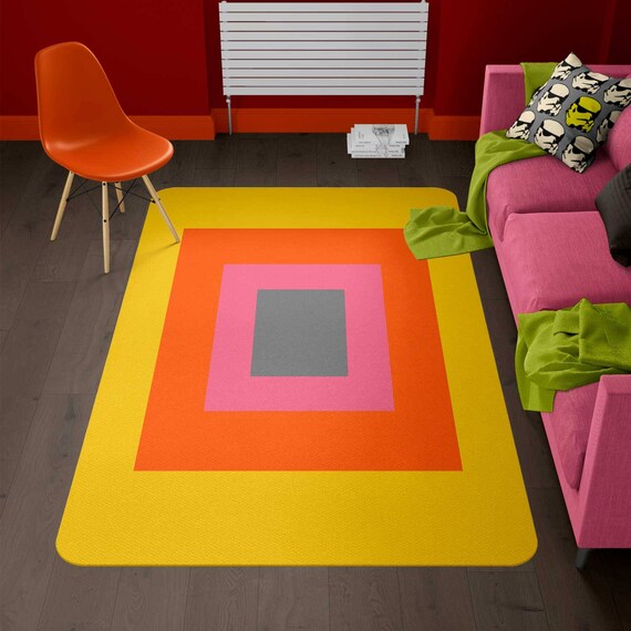 Modern rug geometric rug designer rug Colorful Rug Etsy