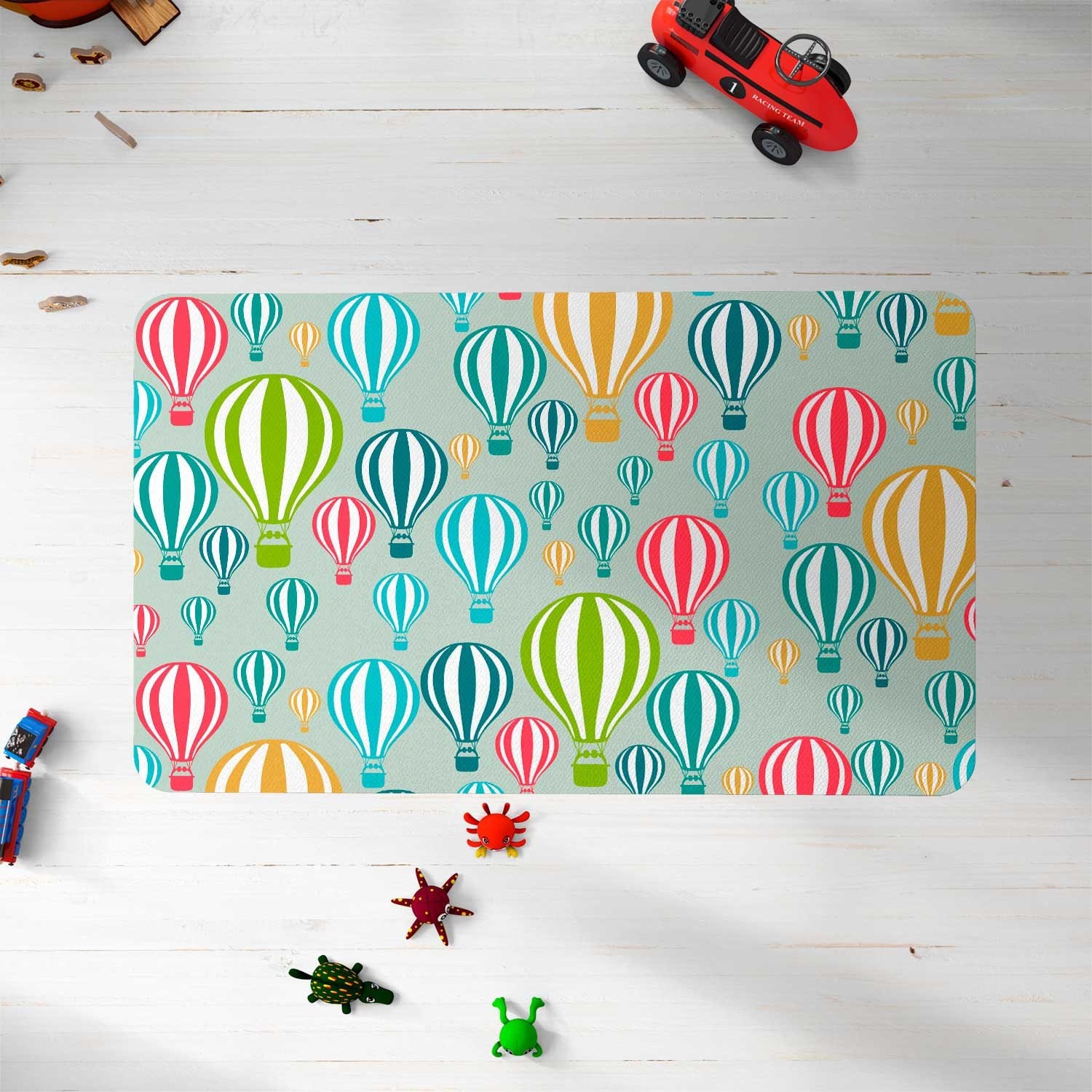 Blue Nursery rug Kids rug Hot Air balloon rug Baby Shower Etsy