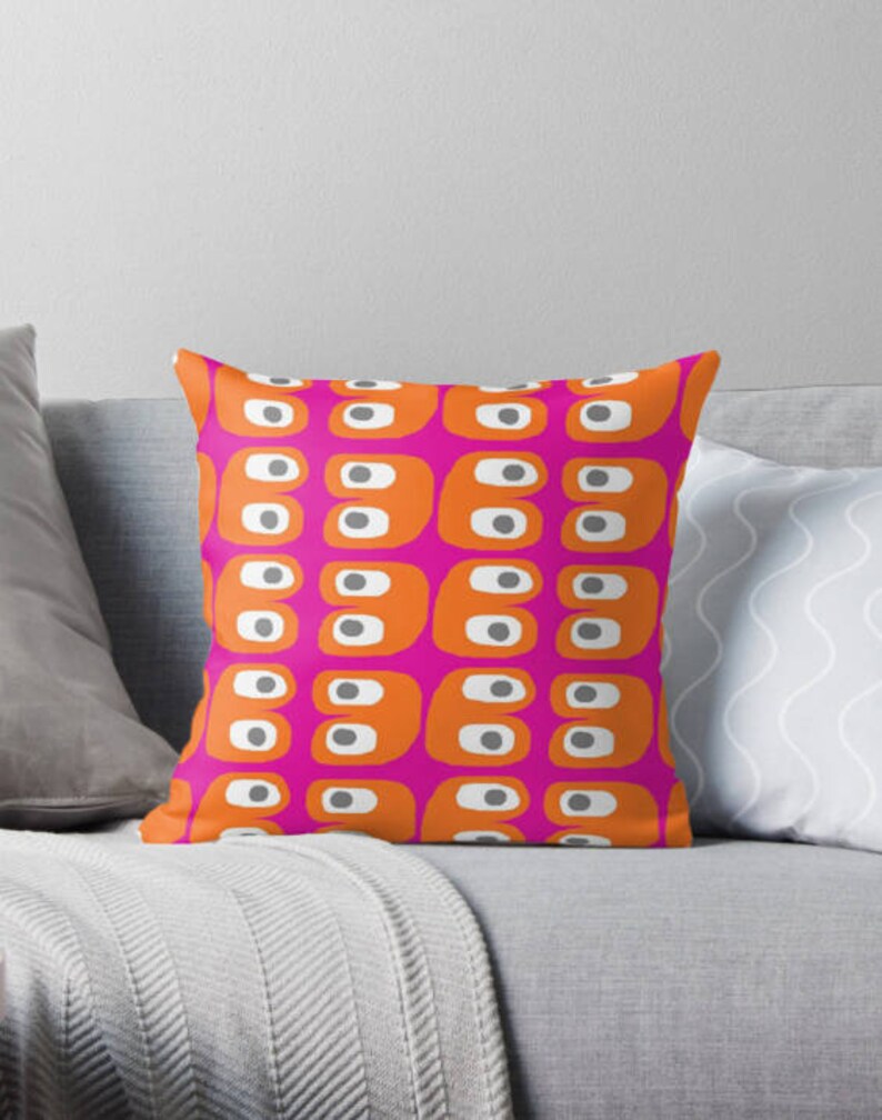 Pink and Orange pillow Decorative pillow cover Colorful Etsy