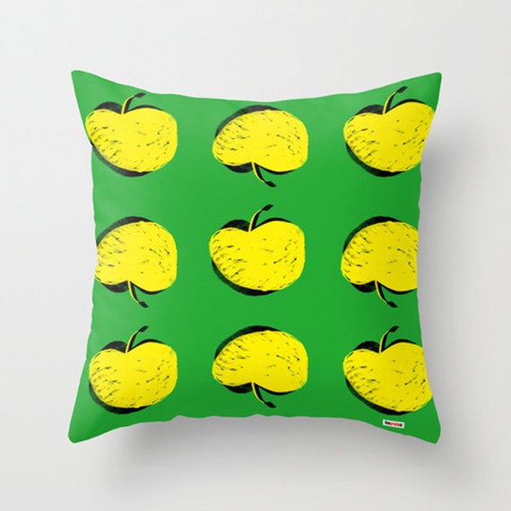 Decorative Pillow Yellow And Green Pillow Colorful Modern Etsy