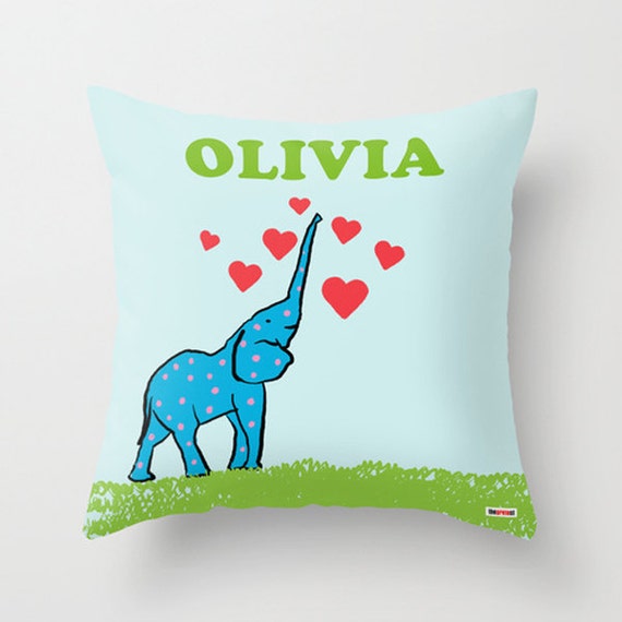 Items similar to Customized pillow Personalized pillow Elephant